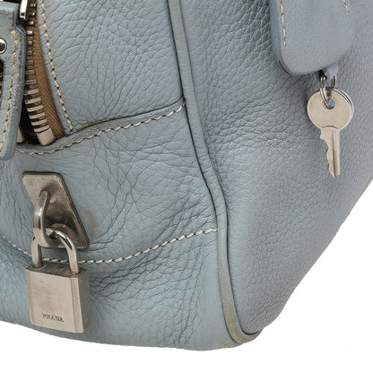 Prada Blue Leather Bauletto Satchel