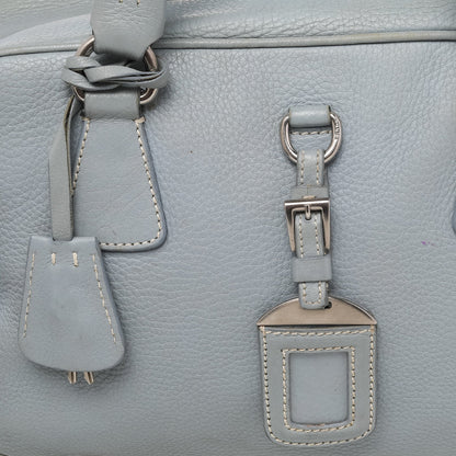 Prada Blue Leather Bauletto Satchel