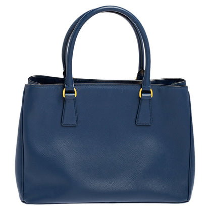 Prada Blue Saffiano Lux Leather Medium Galleria Zip Tote