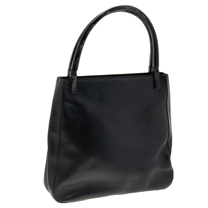 Prada Black Leather Acrylic Handle Tote