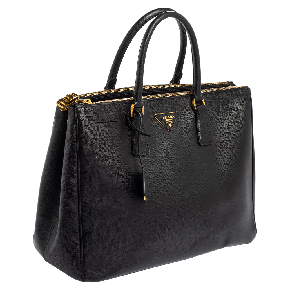 Prada Saffiano Lux Leather Large Double Zip Tote