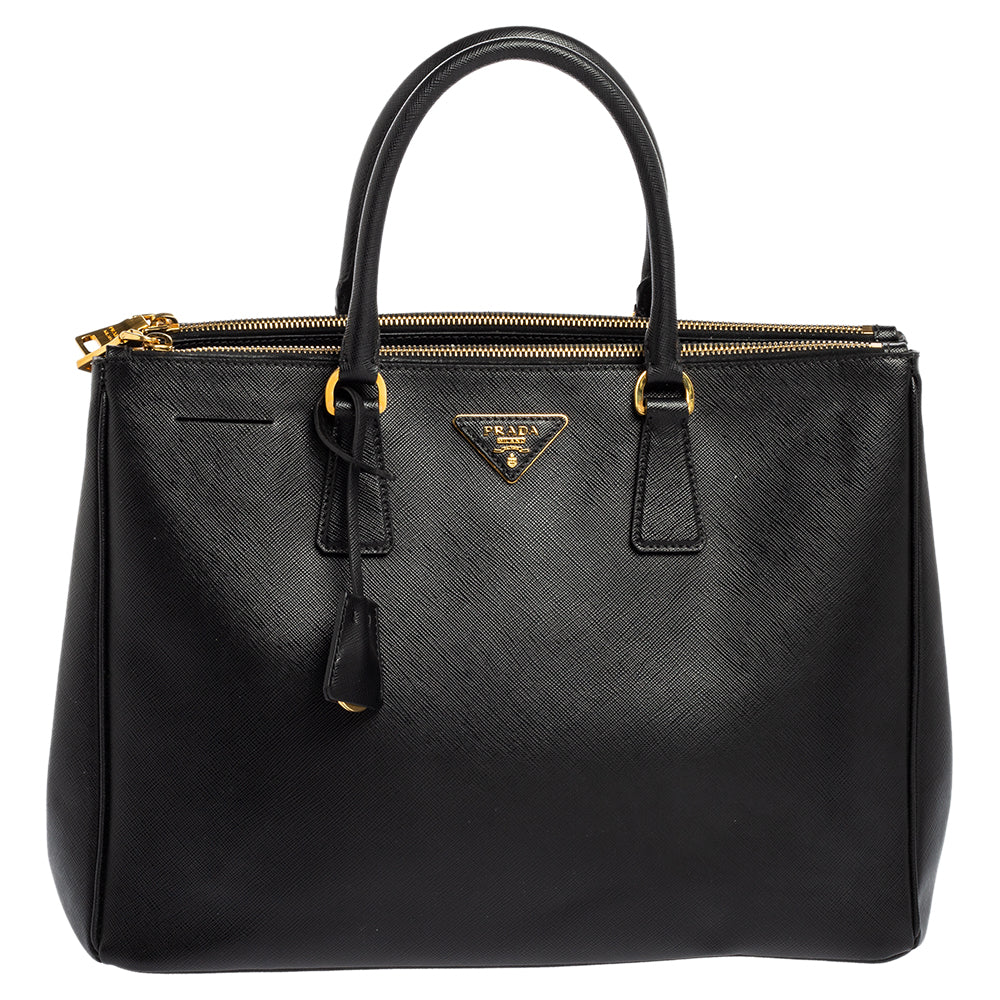 Prada Saffiano Lux Leather Large Double Zip Tote