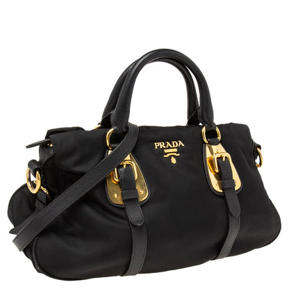 Prada Black Tessuto Nylon Satchel Bag