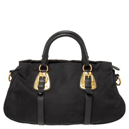 Prada Black Tessuto Nylon Satchel Bag