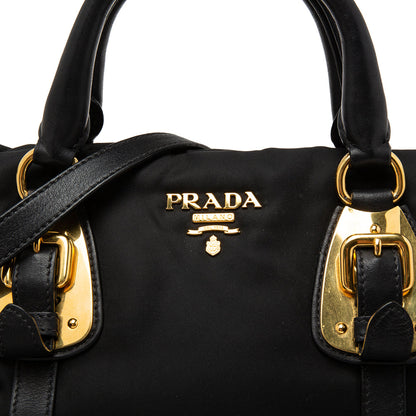 Prada Black Tessuto Nylon Satchel Bag