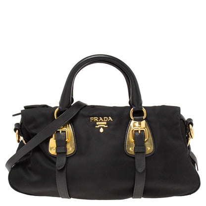 Prada Black Tessuto Nylon Satchel Bag