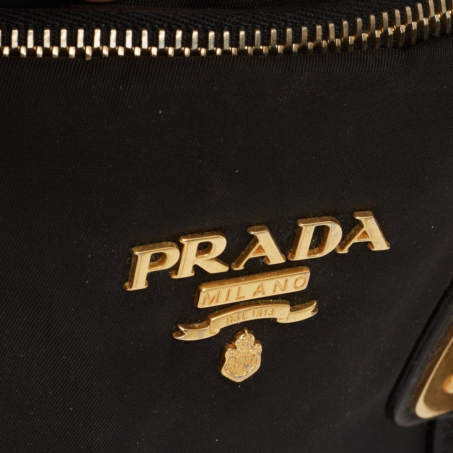 Prada Black Nylon Gaufre Chain Tote