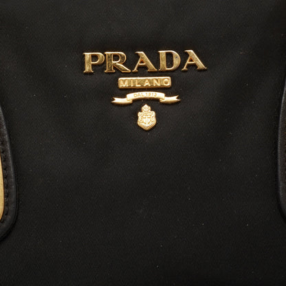 Prada Black Nylon Gaufre Chain Tote