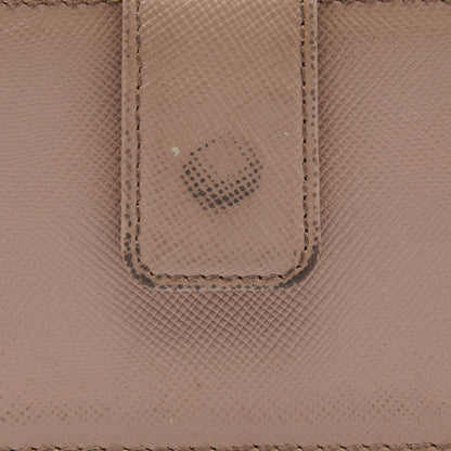 Prada Beige Saffiano Leather 5 Gusset Card Holder