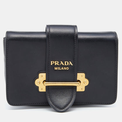 Prada Black Leather Cahier Belt Bag