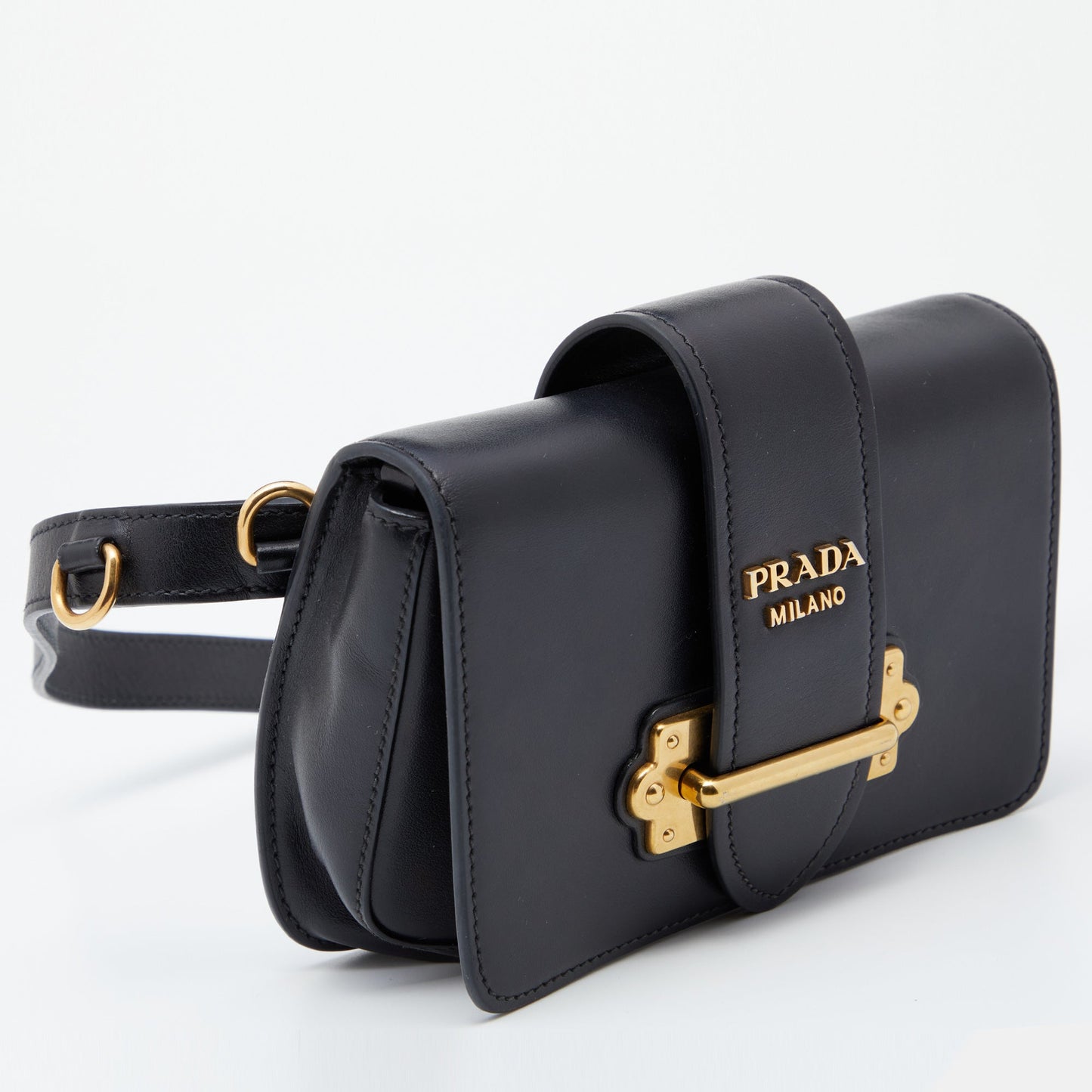 Prada Black Leather Cahier Belt Bag