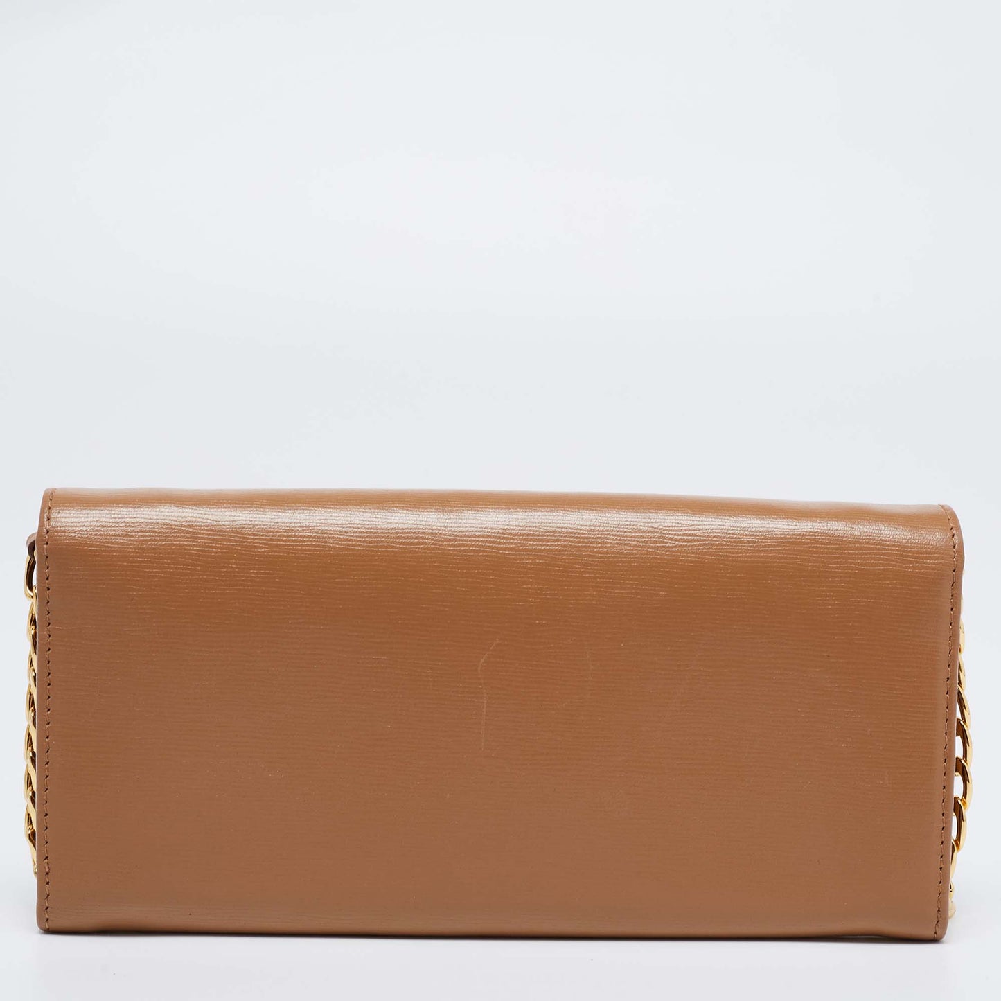 Prada Beige Vitello Move Leather Wallet on Chain