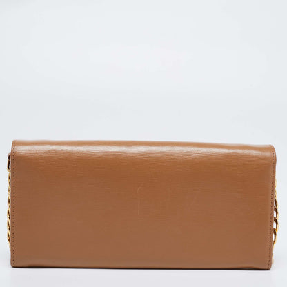 Prada Beige Vitello Move Leather Wallet on Chain