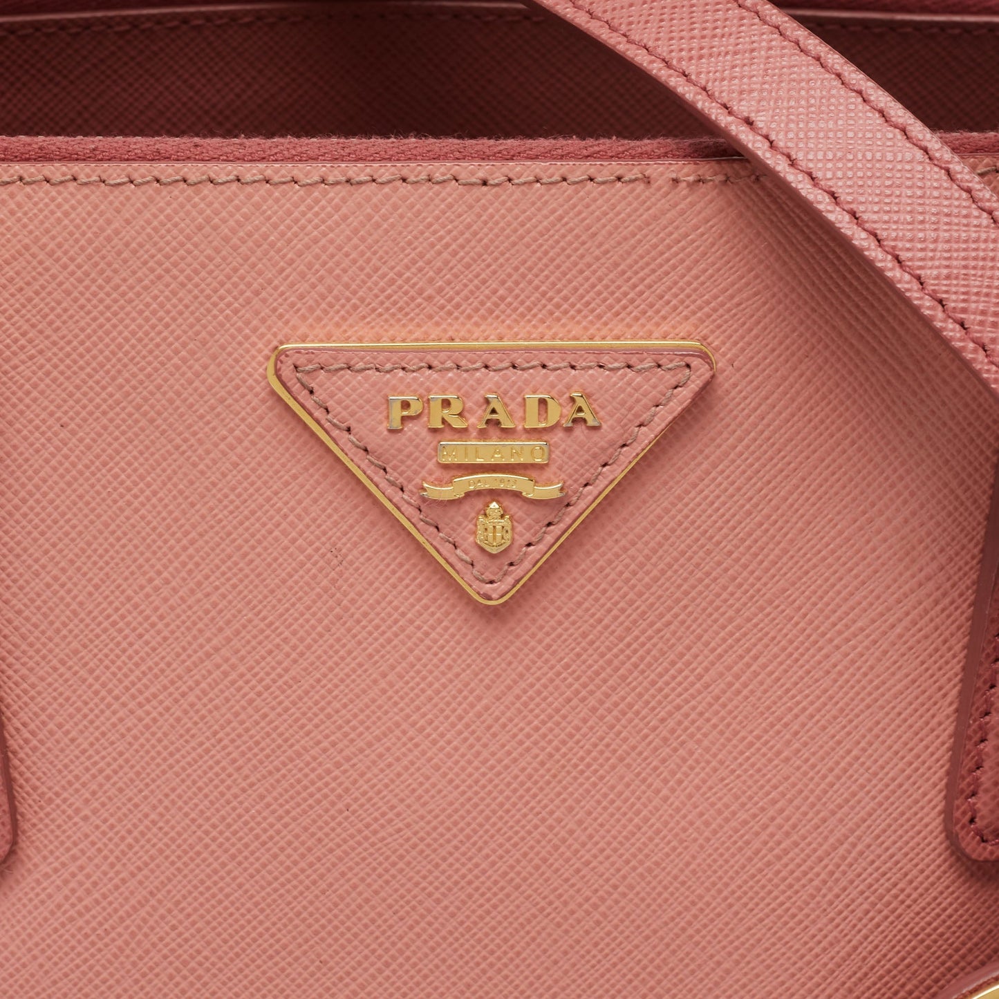 Prada Two Tone Pink Saffiano Lux Leather Medium Double Zip Tote