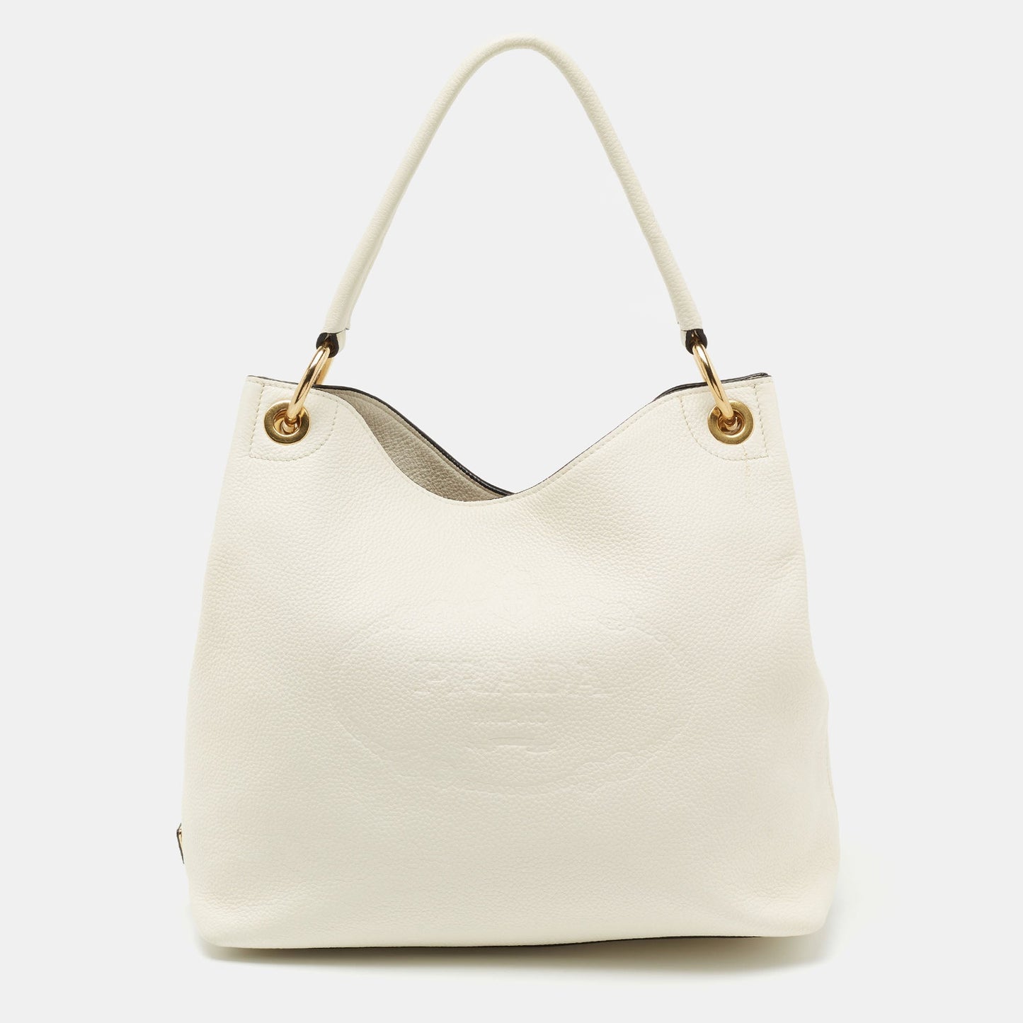 Prada White Leather Logo Tote