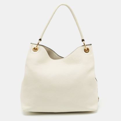 Prada White Leather Logo Tote