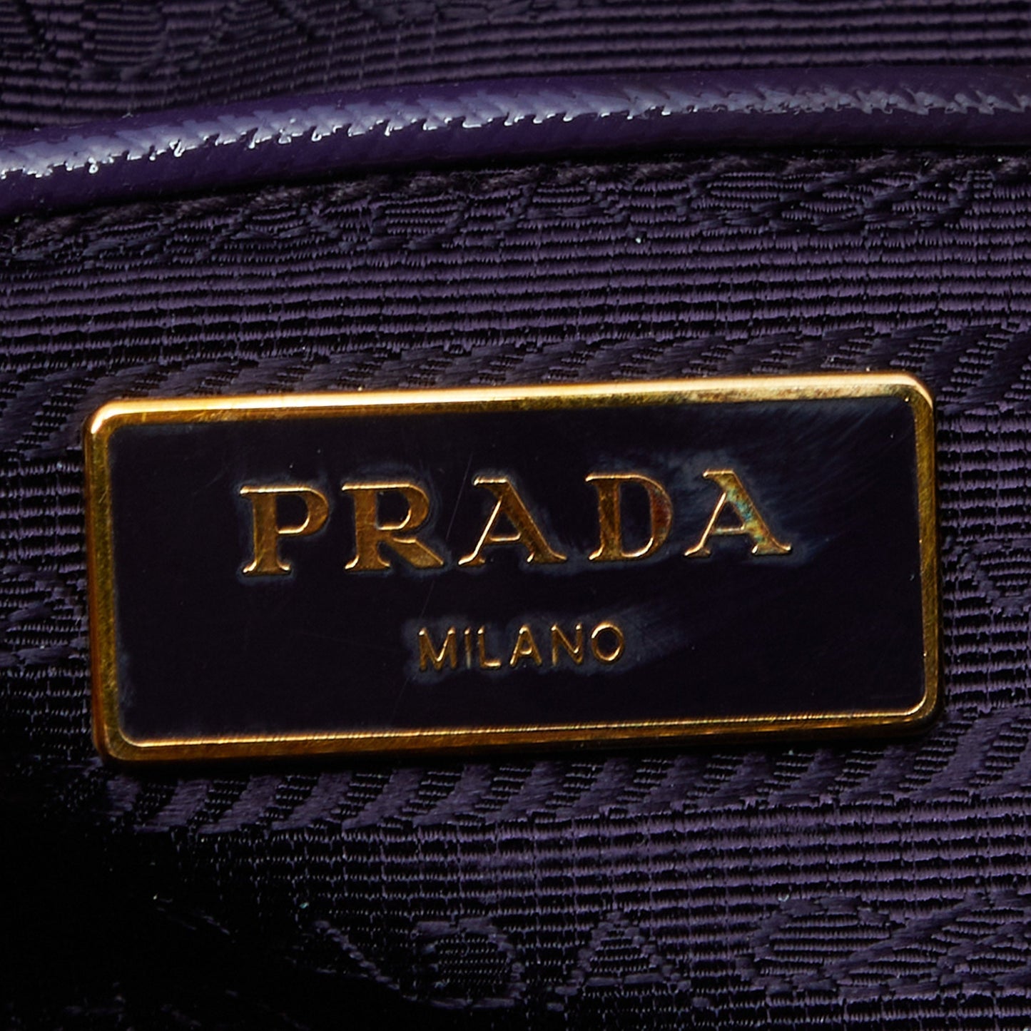 PRADA Purple Saffiano Lux Patent Leather Promenade Satchel