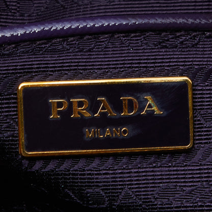 PRADA Purple Saffiano Lux Patent Leather Promenade Satchel