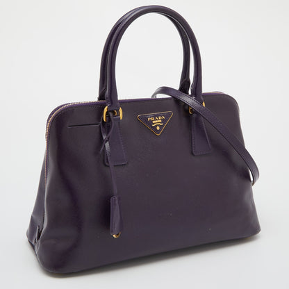 PRADA Purple Saffiano Lux Patent Leather Promenade Satchel