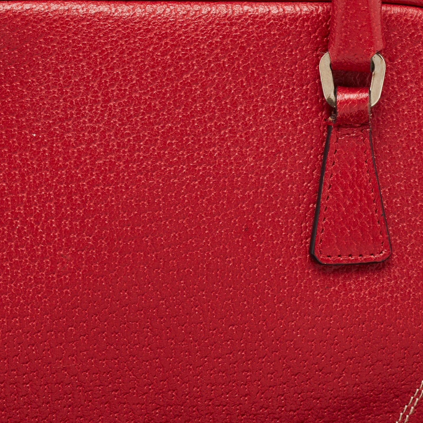 PRADA Red Leather Mini Bowler Bag