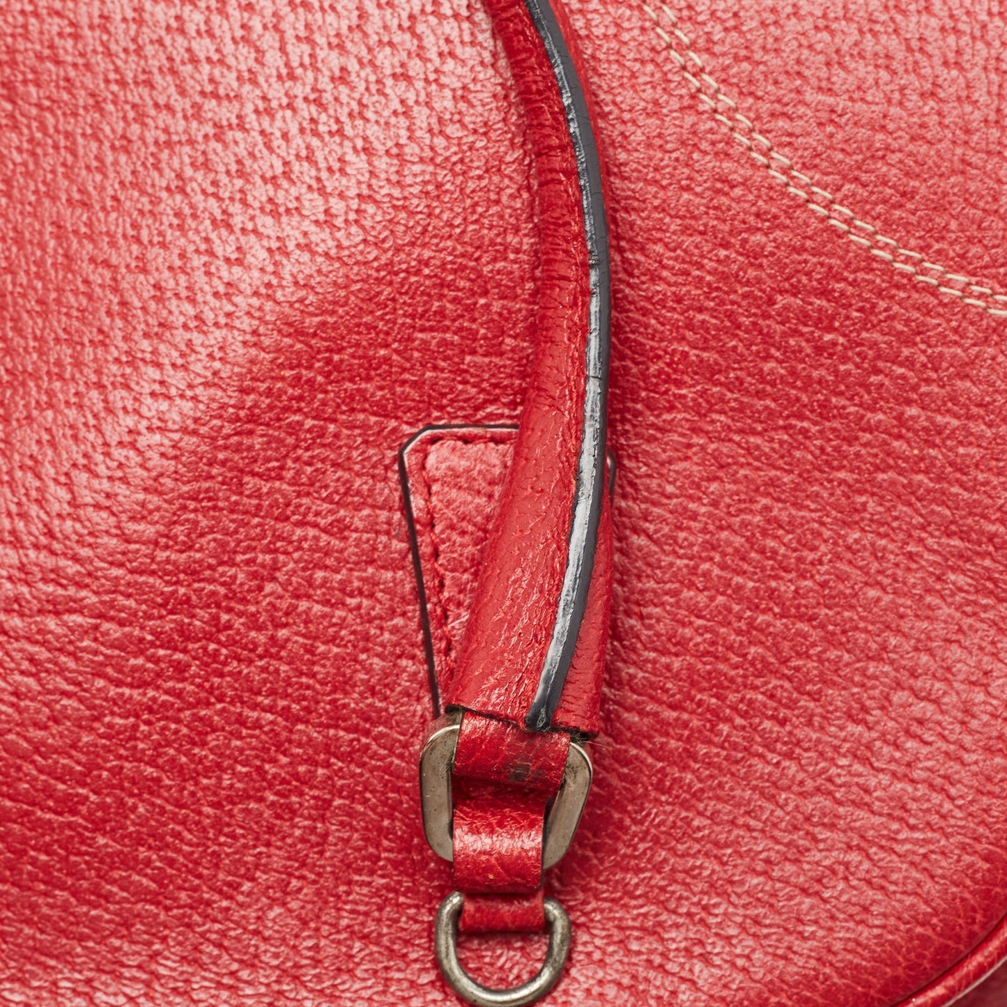 PRADA Red Leather Mini Bowler Bag