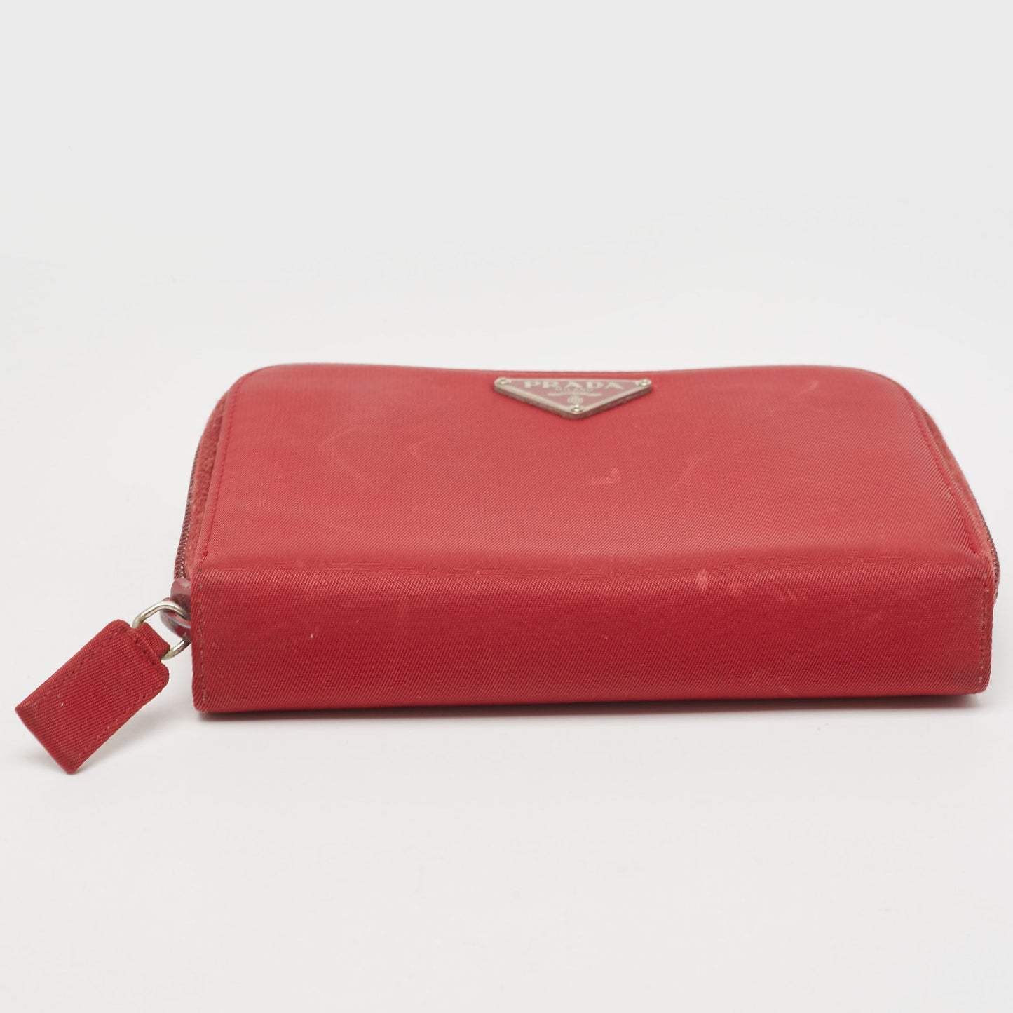 PRADA Red Nylon French Flap Wallet