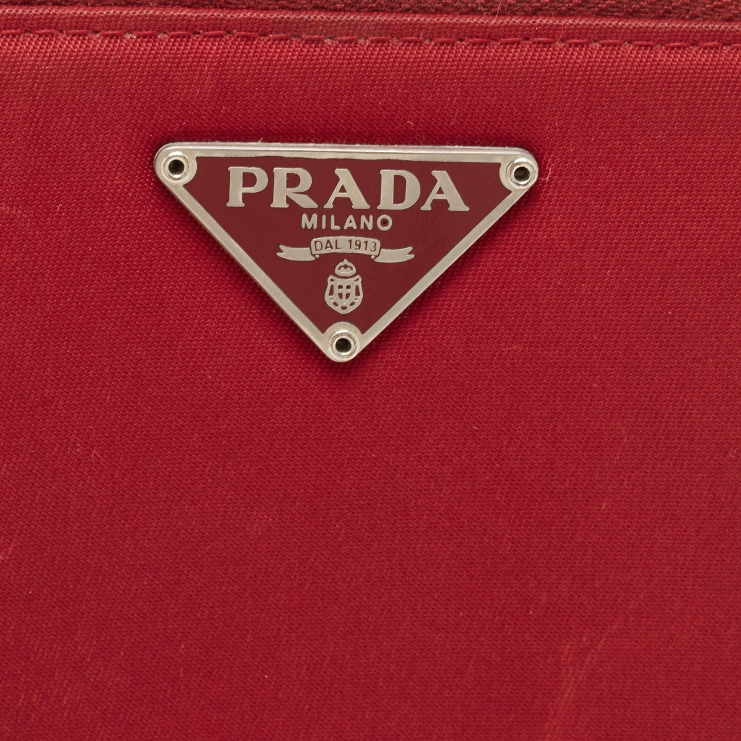 PRADA Red Nylon French Flap Wallet