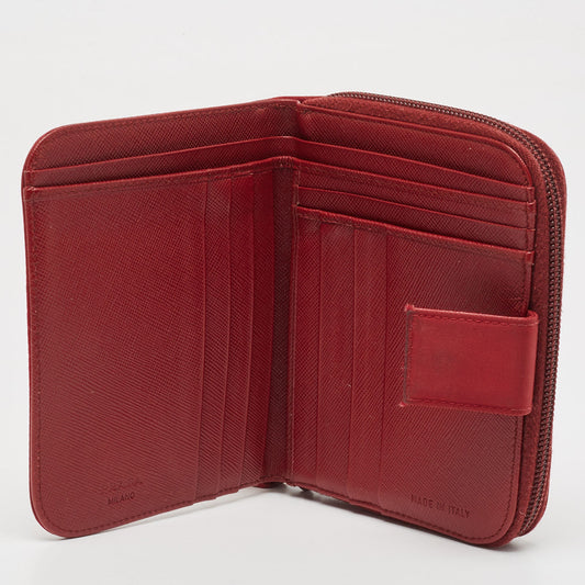 PRADA Red Nylon French Flap Wallet