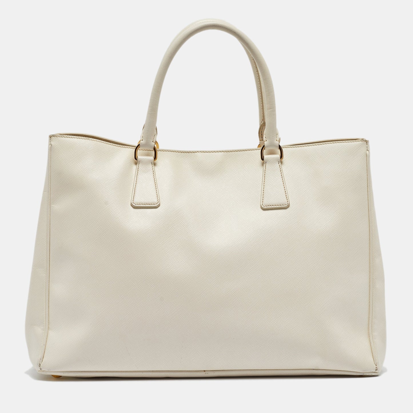 PRADA White Saffiano Leather Large Galleria Tote