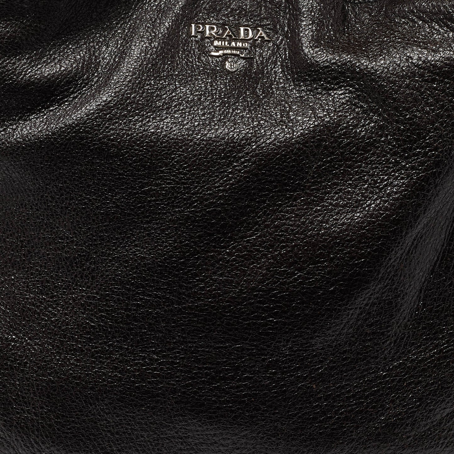 PRADA Brown Cervo Leather Chain Hobo