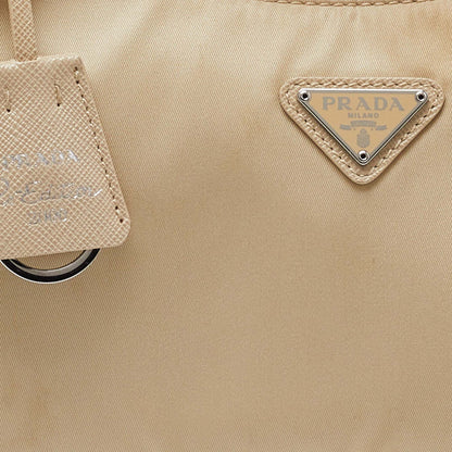 PRADA Beige Nylon Re-Edition 2000 Baguette Bag