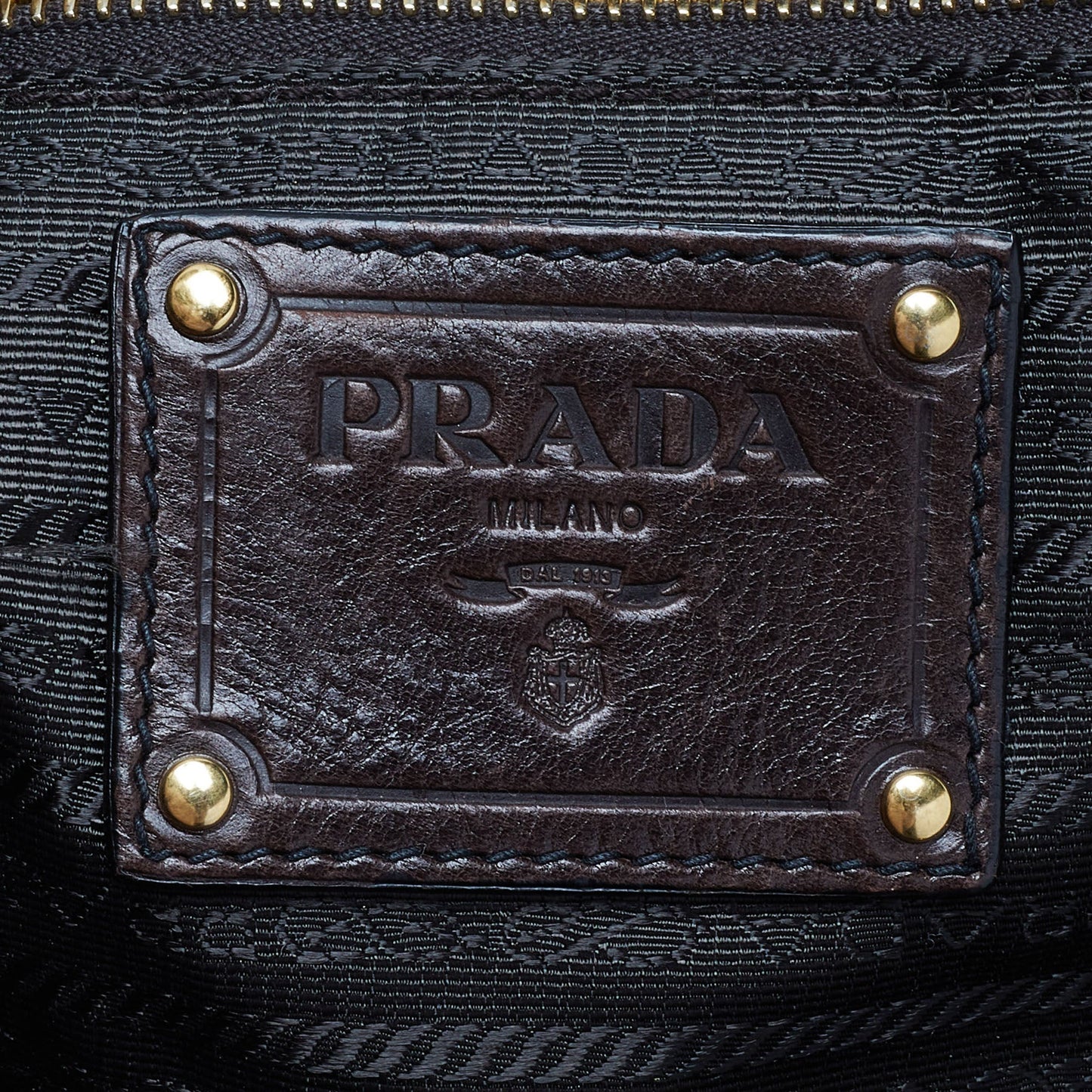 PRADA Brown Glace Leather Tote