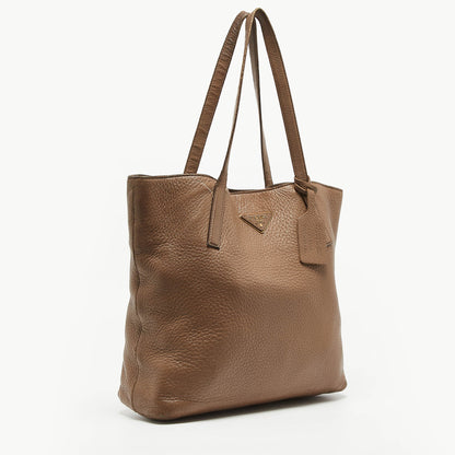 PRADA Beige Cervo Leather Tote