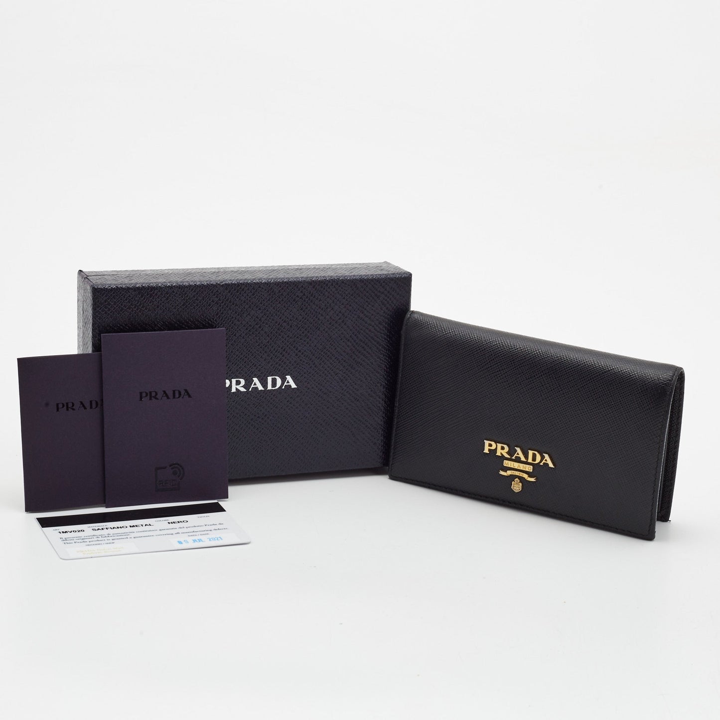 PRADA Black Saffiano Leather Bifold Wallet