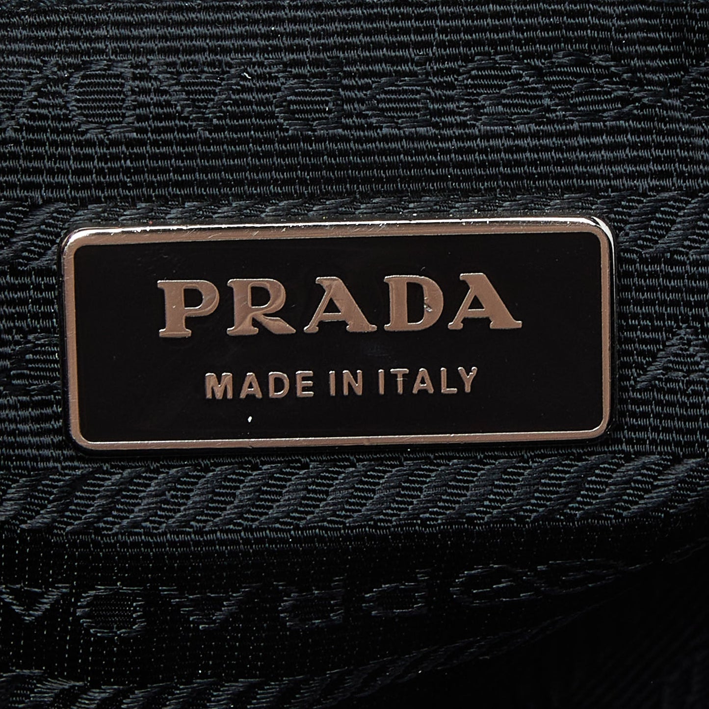 PRADA Black Leather Logo Hobo