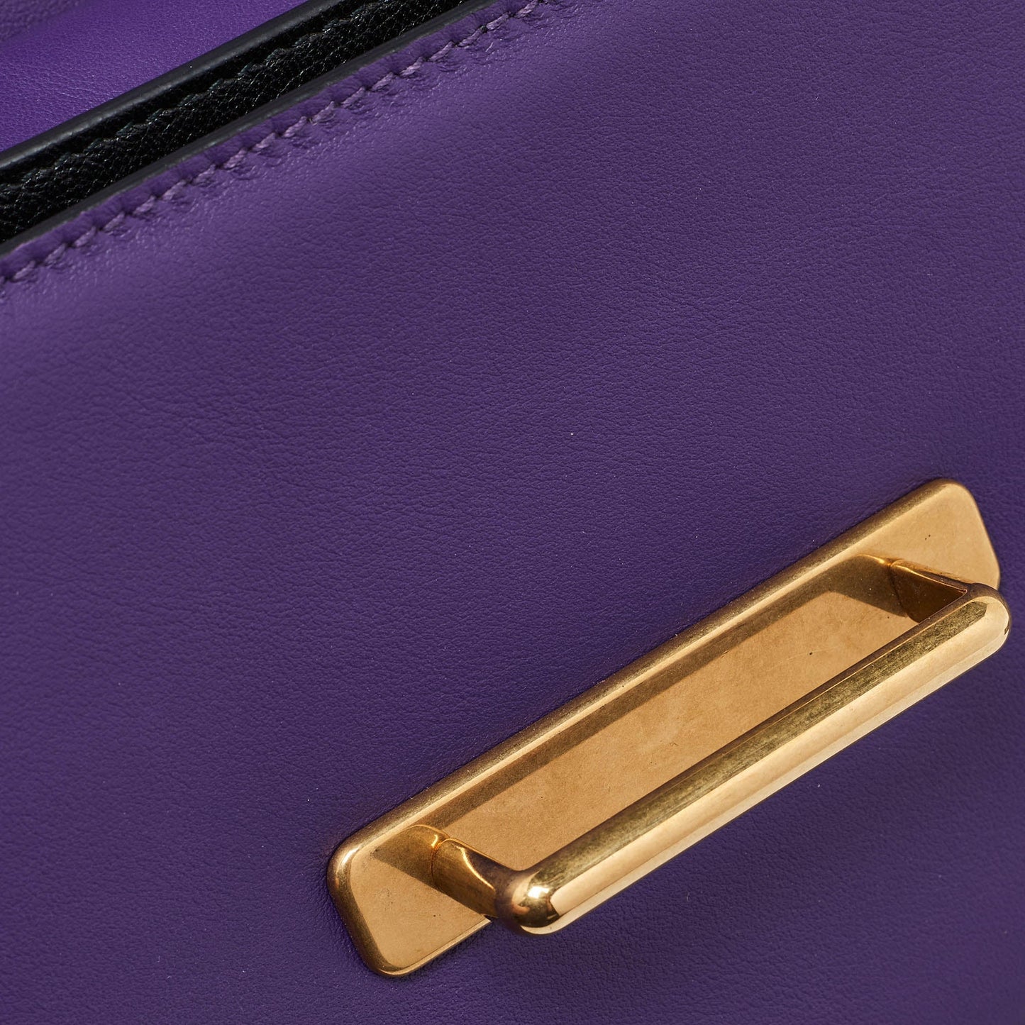 PRADA Violet/Black Saffiano Leather Cahier Flap Shoulder Bag