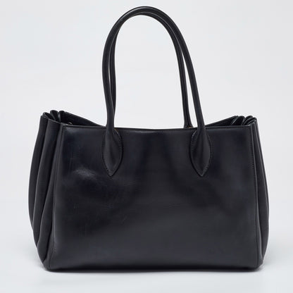 PRADA Black Leather City Bibliotheque Tote