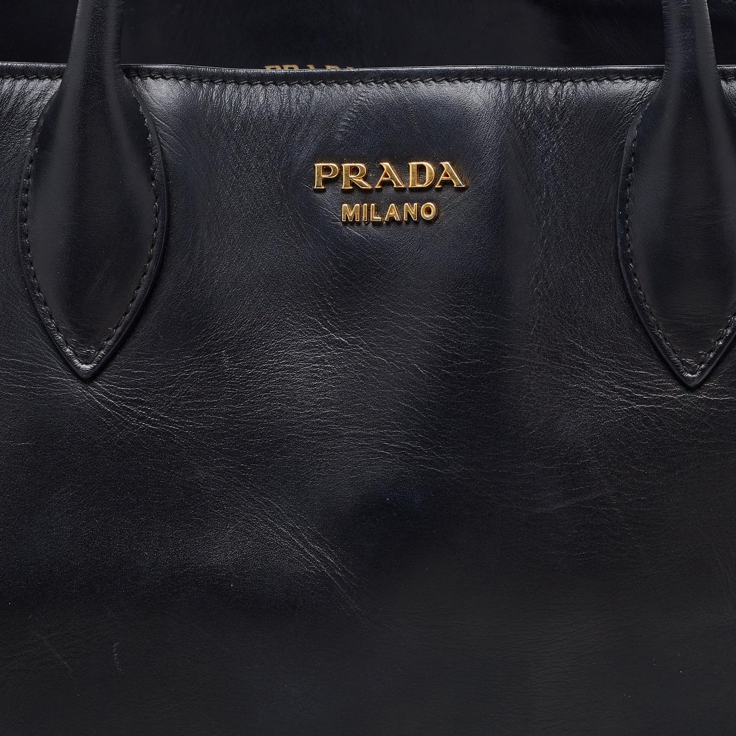 PRADA Black Leather City Bibliotheque Tote