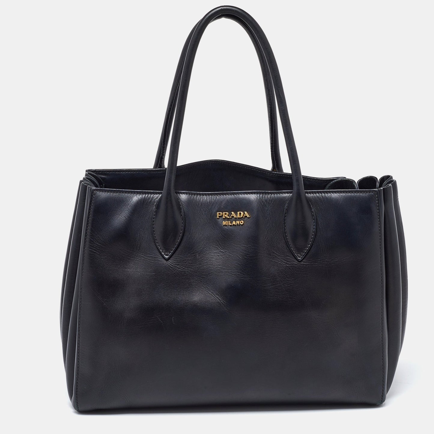 PRADA Black Leather City Bibliotheque Tote