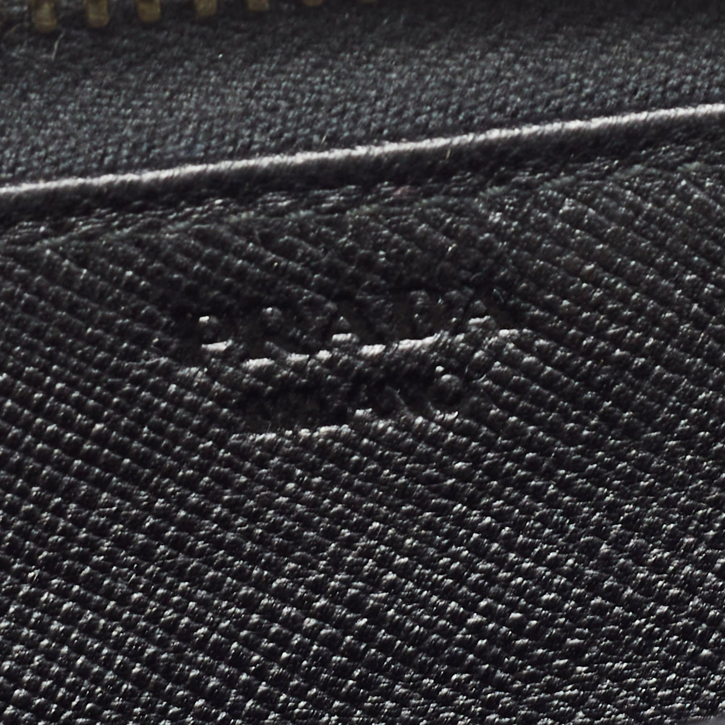 PRADA Black Quilted Saffiano Leather Zip Around Wallet