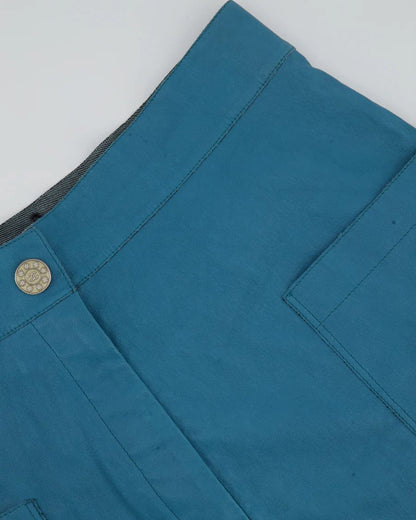 CHANEL TEAL LEATHER HIGH WAIST SHORTS WITH POCKET DETAILING FR 38 (UK 10)