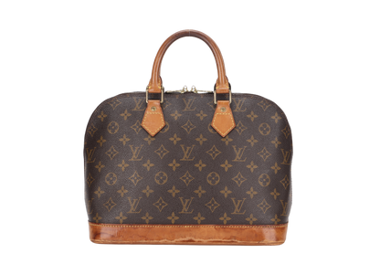 LOUIS VUITTON ALMA PM BROWN MONOGRAM CANVAS GOLD HARDWARE, NO STRAP & DUST COVER