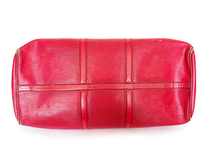 LOUIS VUITTON Red Epi Leather Keepall 50 Travel Bag