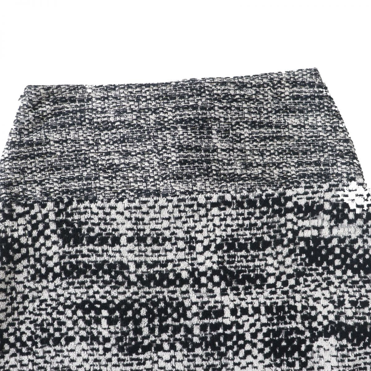 Chanel Women's Trapezoid Skirt Black White Gold