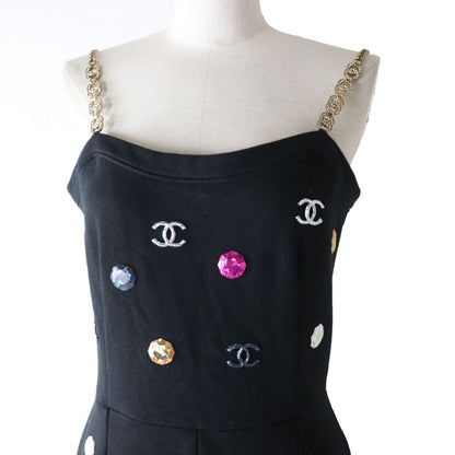 Chanel COCO Mark Rhinestone Jumpsuit 38