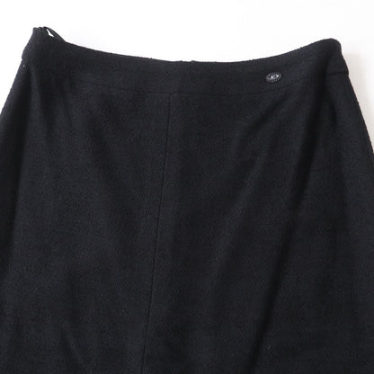 Chanel Tweed Skirt Black 38