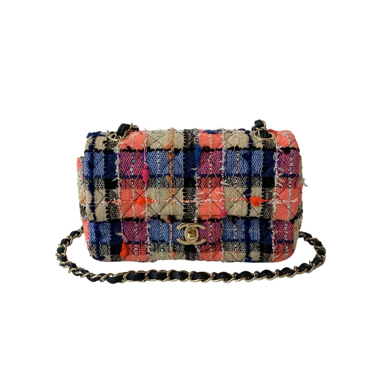Chanel Coco Quilting Tweed Lambskin Shoulder Bag