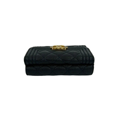 Chanel Boy Chanel Caviar Trifold Wallet