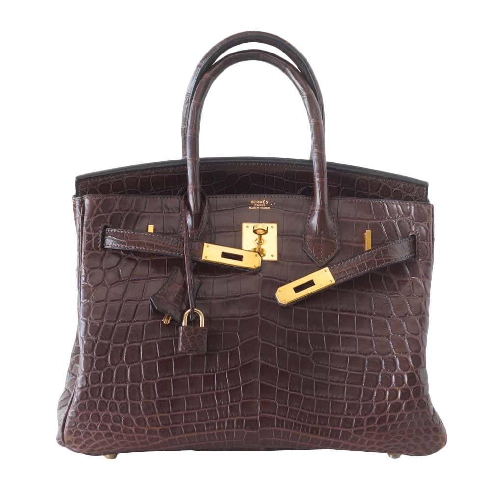 Hermès Birkin 30 Matte Havane Crocodile Bag