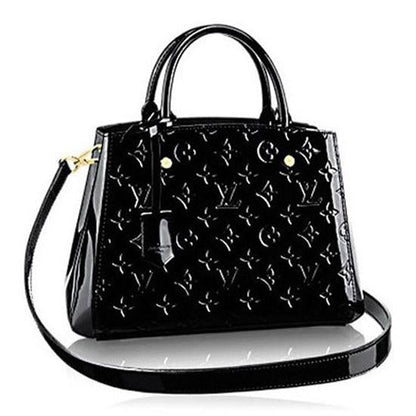 LV Montaigne BB Tote Bag Monogram Vernis Black